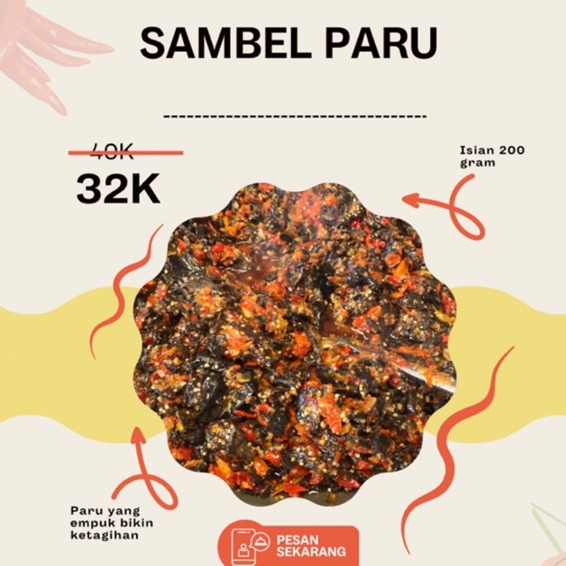 

PROMO SAMBAL PARU 200GRAM, SAMBAL KEMASAN PARU