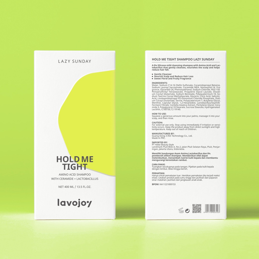 LVJ lavojoy Hold Me Tight Shampoo Lazy Sunday | Perawatan Rambut | Anti Rontok | Ceramide