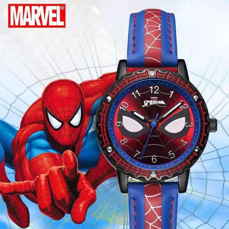 Jam Tangan MARVEL Avengers Spider-men Hero Dream Child Cool Disney Cartoon Wrist Watch Boy Waterproof Quartz Students Men Clock