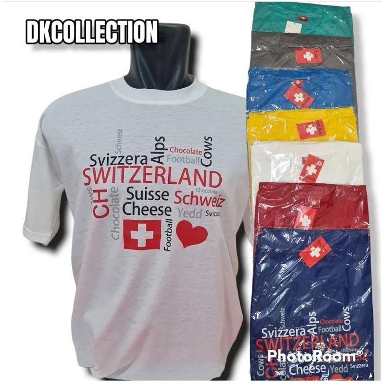 Kaos Switzerland souvenir kaos swiss baju switzerland baju swiss