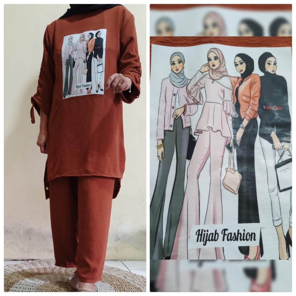 ALIFA SET BAHAN CRINKLE UKURAN M L XL XXL SETELAN WANITA TERBARU 2022 KEKINIAN ONE SET WANITA KOREAN STYLE