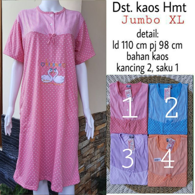 DASTER JUMBO XL fashion hermit murah kaos/ bumil wanita kancing depan