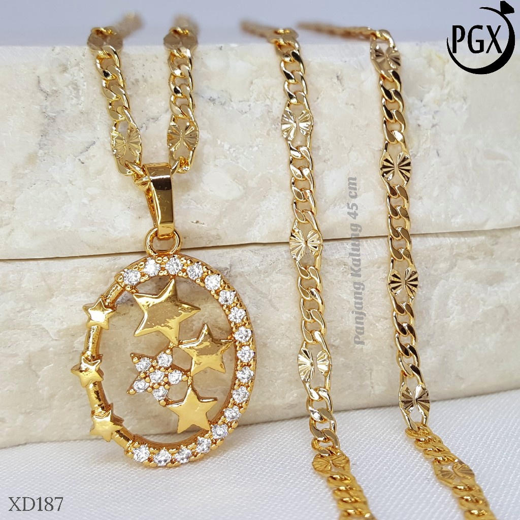 PGX Kalung Wanita Xuping Aksesoris Fashion Perhiasan Lapis Emas XD187