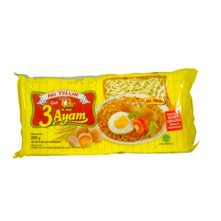 

Mi Telur 3 Ayam 200g (Kuning) Mie Instant