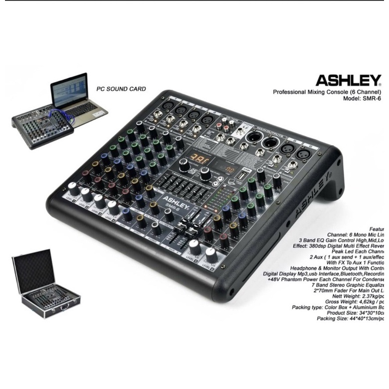 Mixer Ashley SMR6 Original mixer ashley smr 6 Channel Bluetooth MIXER ASHLEY SMR6 BONUS HARDCASE Mix