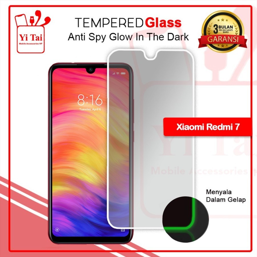 YI-TAI TEMPERED GLASS PREMIUM SPY GLOW IN THE DARK REDMI 6 REDMI 7 REDMI 8 REDMI 8A REDMI 8A PRO REDMI 9 REDMI 9A REDMI 9C REDMI 9T WHITE_CELL