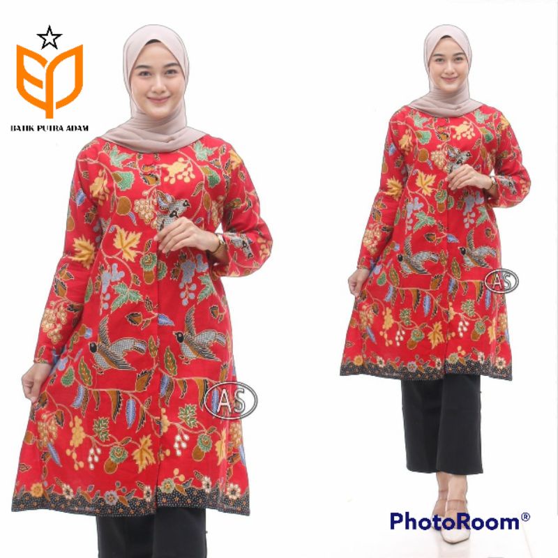 tunik batik terbaru 2022 kekinian atasan batik wanita jumbo ld 120 cm baju batik wanita modern