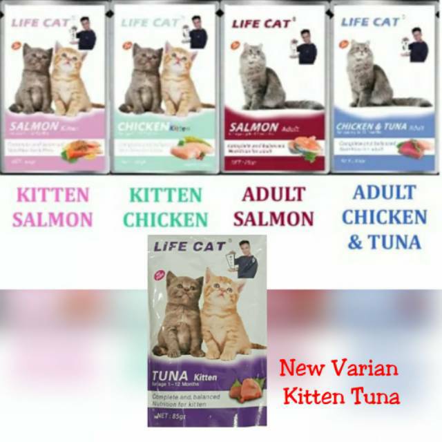 Grosir Life Cat Pouch 85g Makanan Kucing Basah Lifecat Sachet Adult Kitten