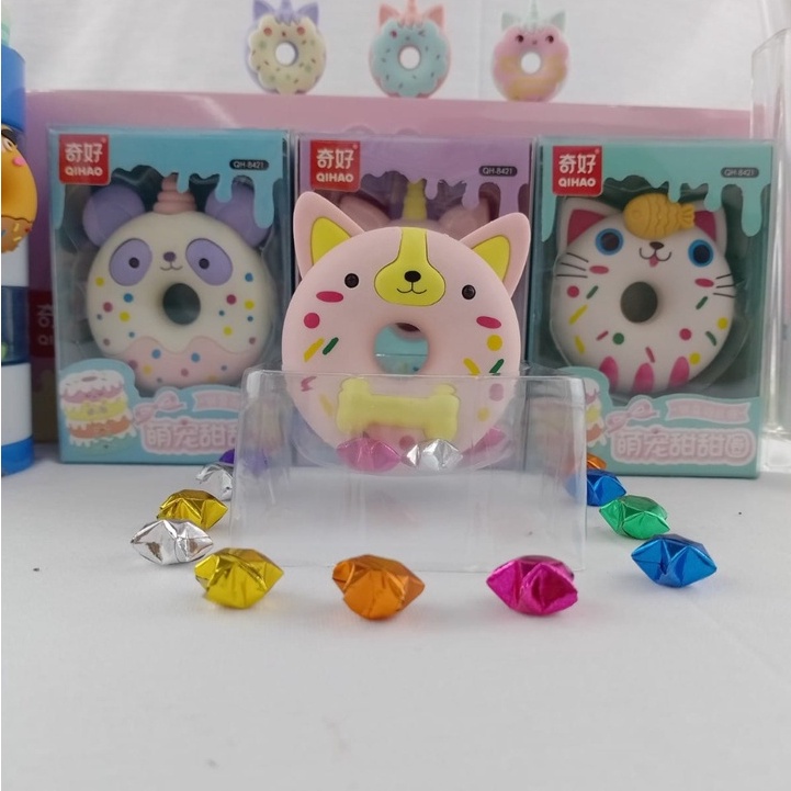 PENGHAPUS LUCU DONUT UKURAN BESAR SUPER IMUT LUCU UNIK SPECIAL EDITION STIP HAPUSAN KARAKTER DONUT CUTE FAVORIT WARNA-WARNI UKURAN 6X6CM STATIONARY READY GROSIR DAN COD