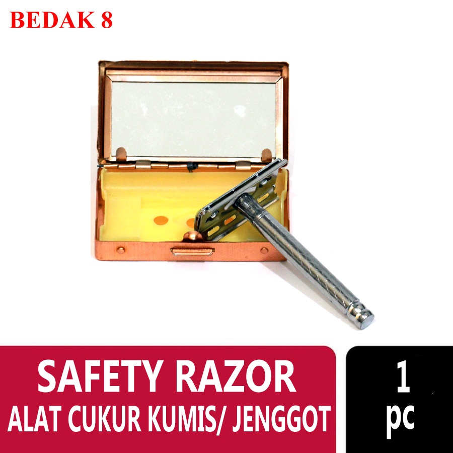 Safety Razor Alat Cukur  Jenggot /Kumis / Bulu Besi Import Full Gagang Besi (GAMBAR RANDOM)