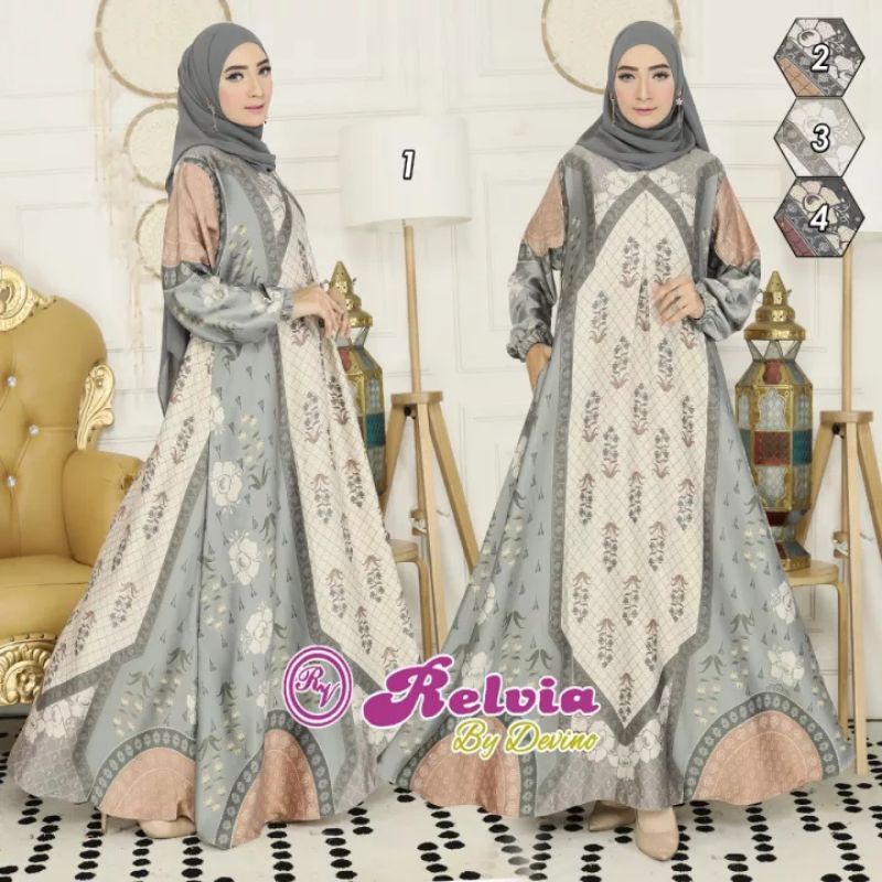 GAMIS MOTIF SILK RELVIA MOTIF MEWAH MOTIF TERKINI LUXURI IMPORT PAYUNG /MODEL UMBRELA