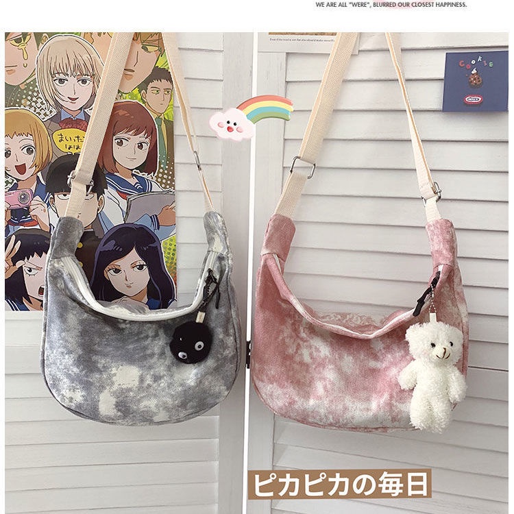 ✕Jepang Harajuku In Kepribadian Tas Tie-Dye Dumpling Tas Tas Bahu Versi Korea dari Liar Sederhana Gadis Mahasiswa Messenger Tas