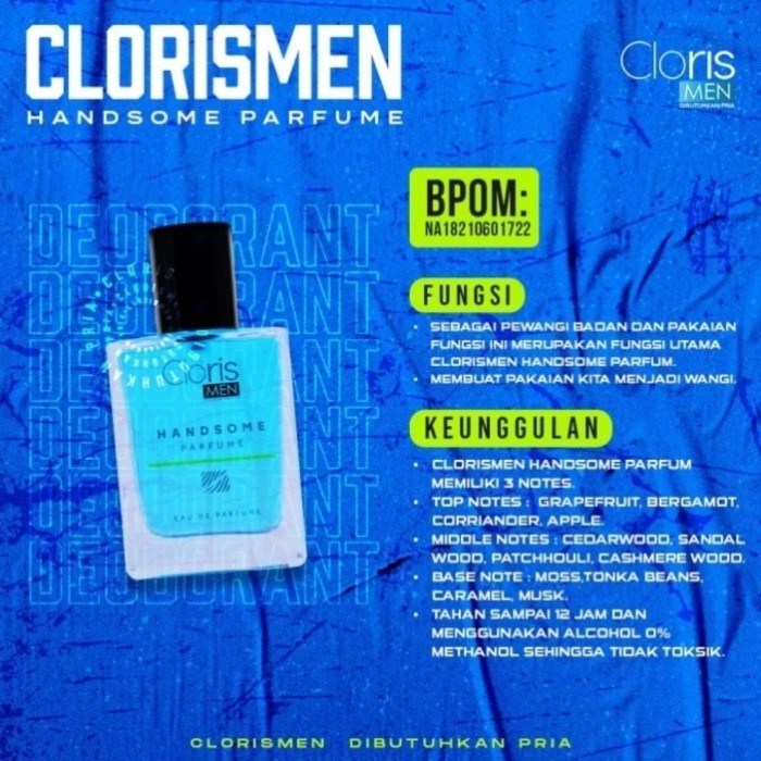 Parfum Pria Cloris Men Handsome Minyak Wangi Cowok Clorismen Tahan Lama Maskulin Perfume For Men EDP