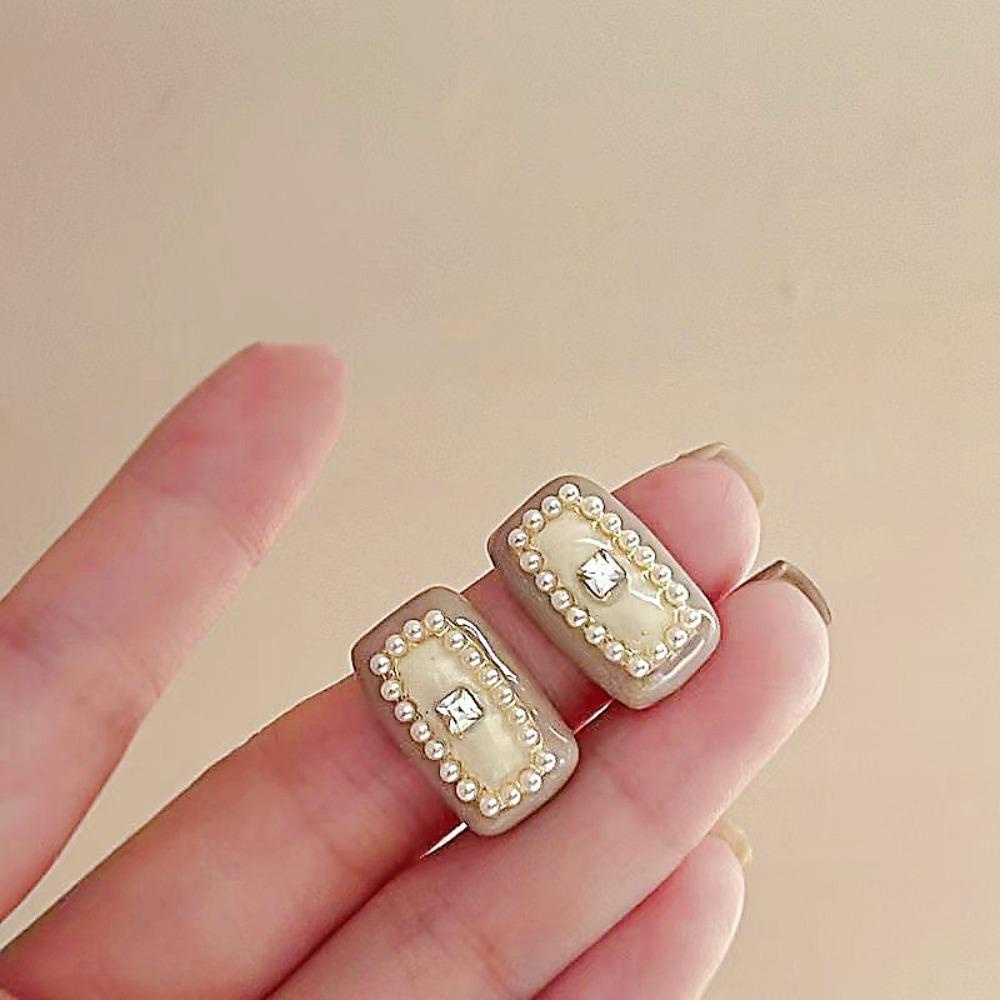 Needway  Wanita Anting Fashion Kepribadian Mutiara Perancis Elegan Indah Vintage Retro Ear Stud