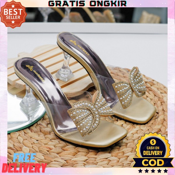 Sandal Hels Cewek Wanita Sepatu Hak Pesta Mewah Elegan Hils Bridesmaid Import Pesta Kondangan Heals 