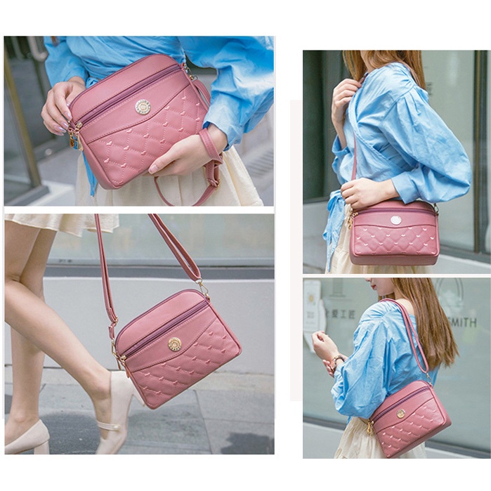 Tas Bahu Wanita Tas Selempang Crossbody Sling Bag Square Single Shoulder