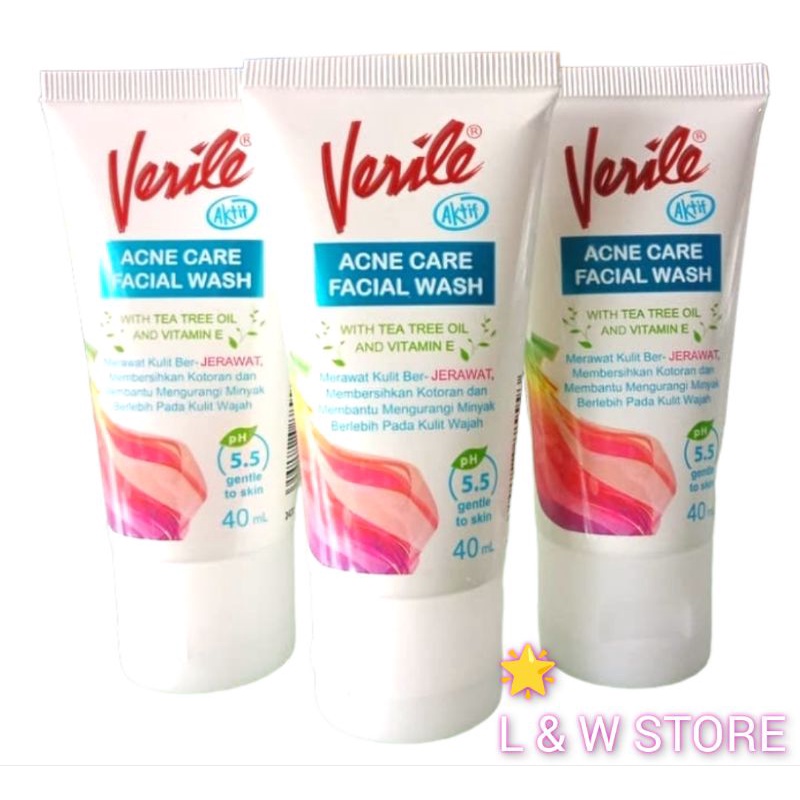 Verile Acne Care Face Wash 40gr- Pembersih Wajah