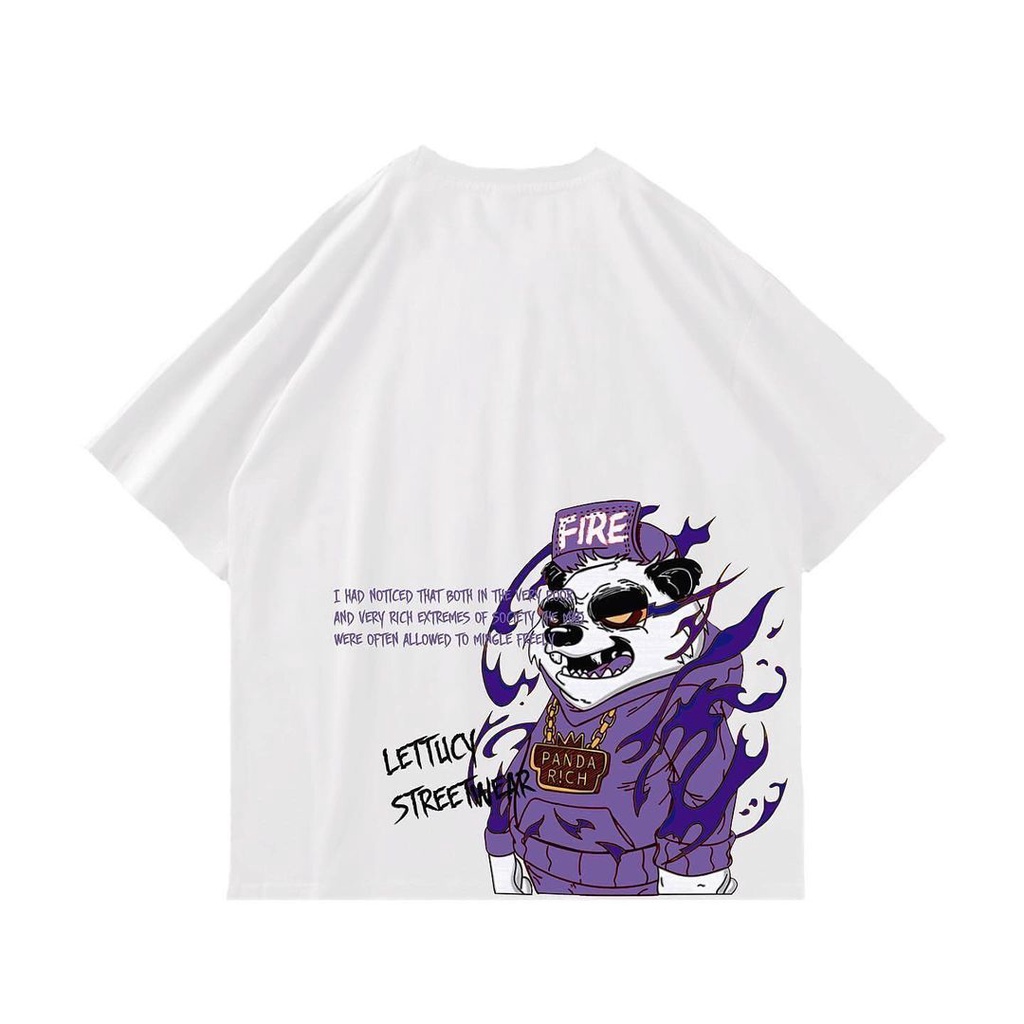 [ OVERSIZE ] LETTUCY BAJU KAOS MOTIF PANDA RICH