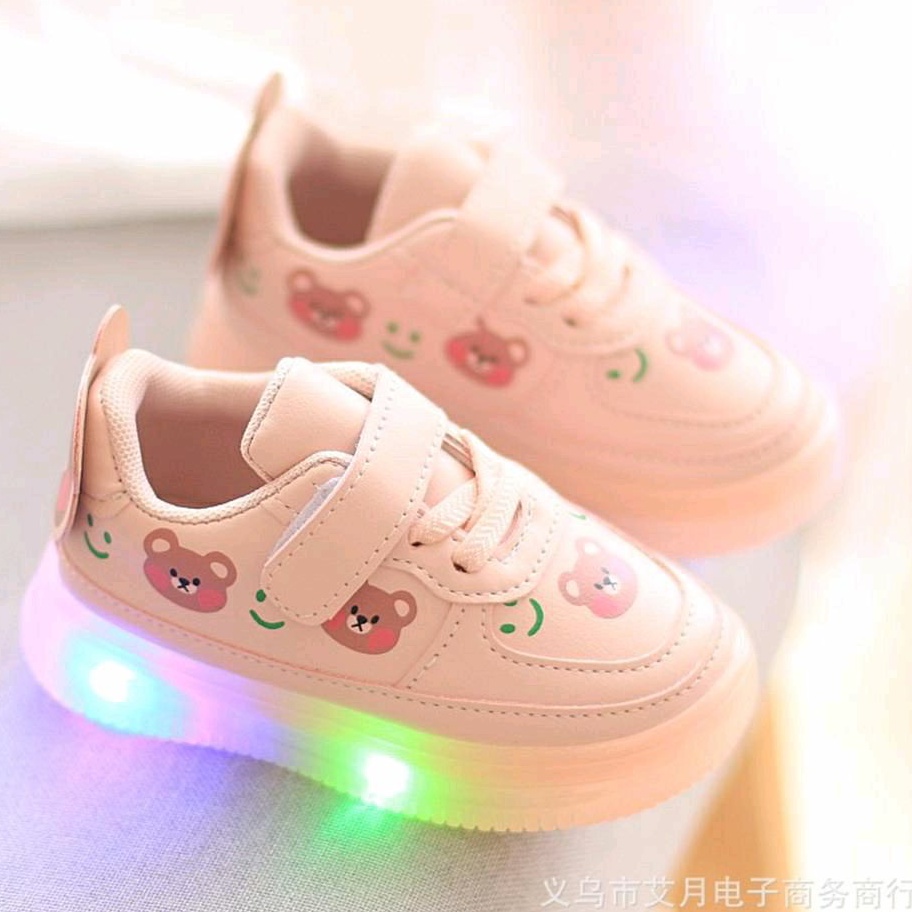 Juragan Junior [COD] Sepatu DANDELI Lampu LED Import Size 21-30