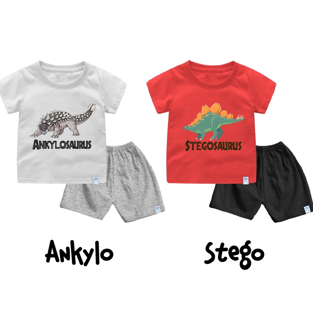 Baju Anak Laki laki Setelan Anak Laki Laki Dinosaurus Bahan Katun Combed 30s