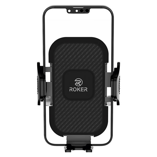 Holder Roker RHD003 Vehichle Mounted - Carbon fibre tekstur  - Type Clip Vent / Jepit AC Mobil  - Rotasi 360 derajat yang dapat disesuaikan