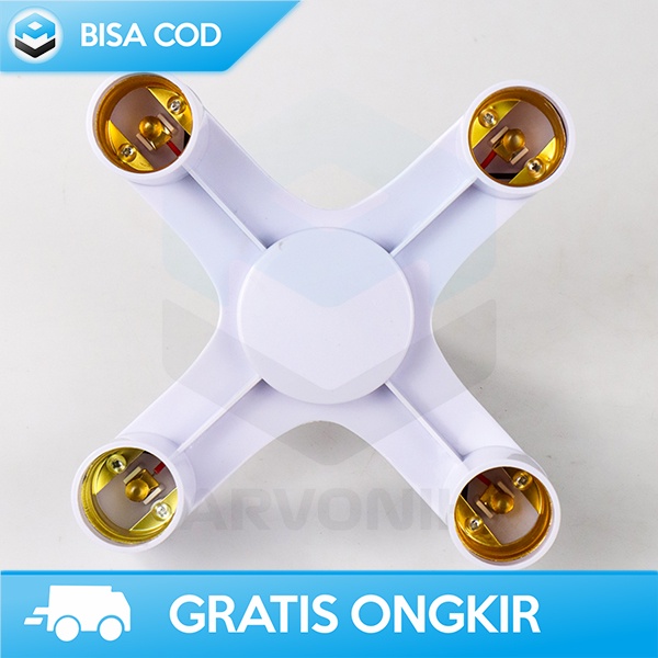 SPLITTER FITTING LAMPU BOHLAM LED LIGHT FITTING CABANG 4 1 SOCKET E27