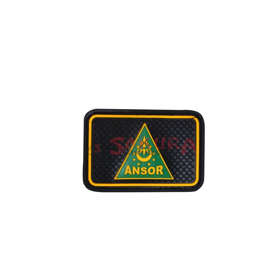 Patch Rubber Velcro Logo GP ANSOR List Kuning