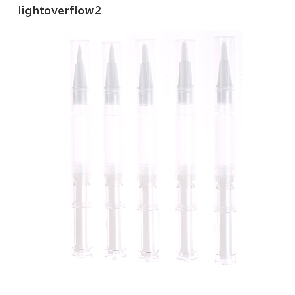 (lightoverflow2) 5pcs / Set Kontainer Kosong 3ml + Brush Untuk Lip Balm / Kosmetik / Makeup / Travel