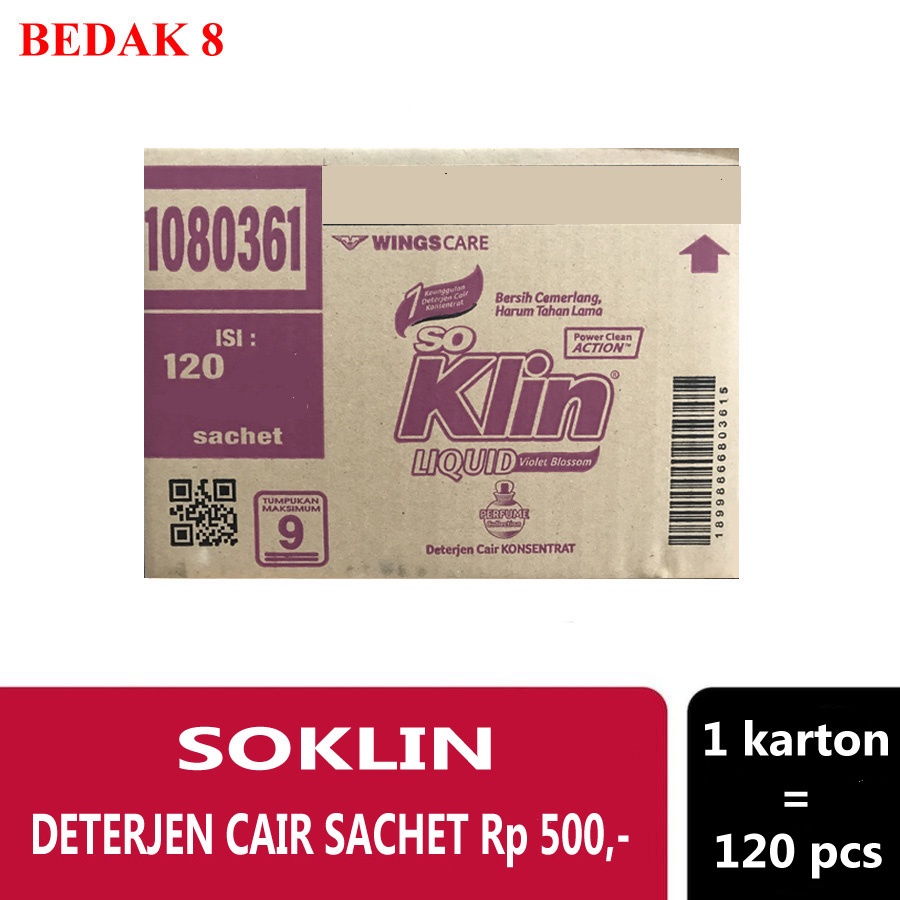 Soklin Deterjen Cair Sachet/ So Klin Liquid Detergent  Sachet Rp 500,-