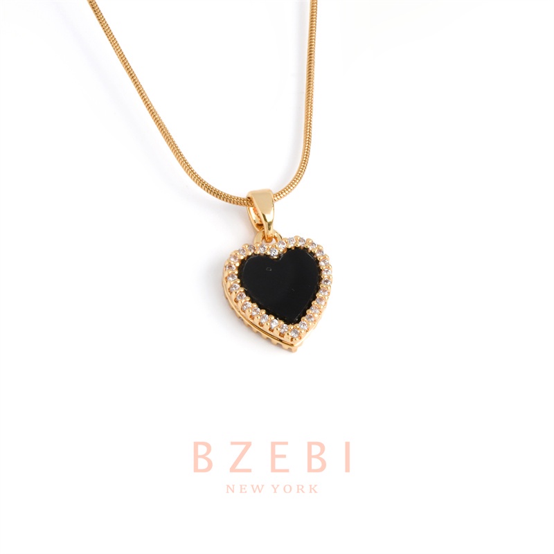 Kalung Liontin Hati Bahan Stainless Steel Lapis Emas 18k Anti Karat Gaya Korea Dengan Kotak 1075n