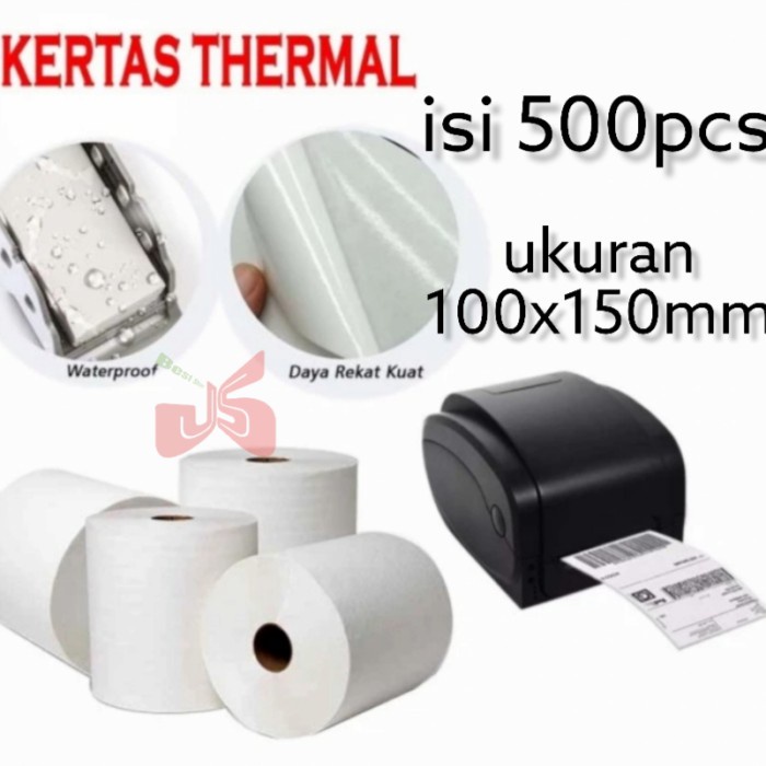

Kertas Thermal Kertas Resi Label Thermal 100X150 Stiker Barcode