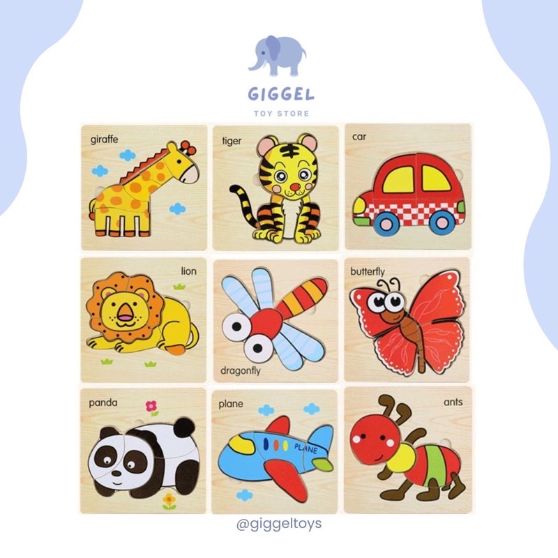 [ Giggel ] Wooden 3D Puzzle besar / Mainan Anak Edukasi Puzzle / Puzzle Kayu Edukasi 3D