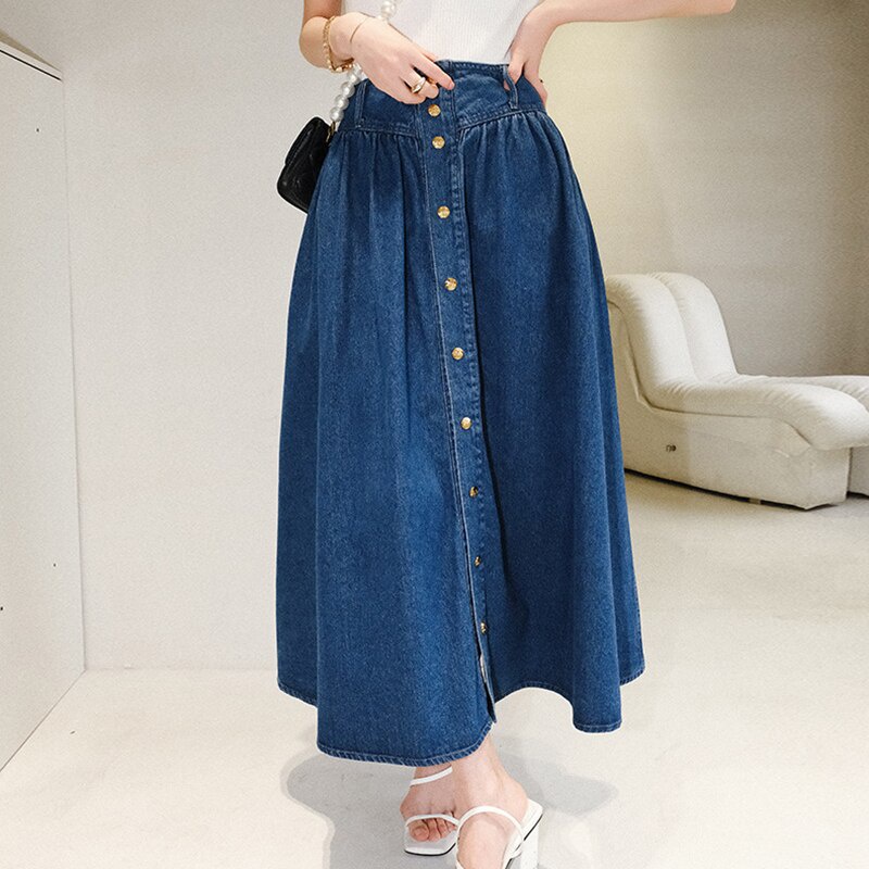 ROK JEANS HIGHWAIST HITS ANTIK MAXI SKIRT TWOTWINSTYLE | OUTFIT REMAJA OOTD KEKINIAN