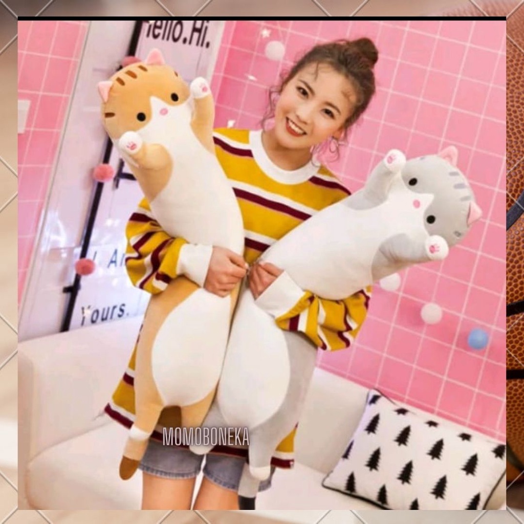 Boneka Guling Kucing Bantal Cat Tinggi 60 cm Produk Berkualitas SNI Resmi Halus Lembut