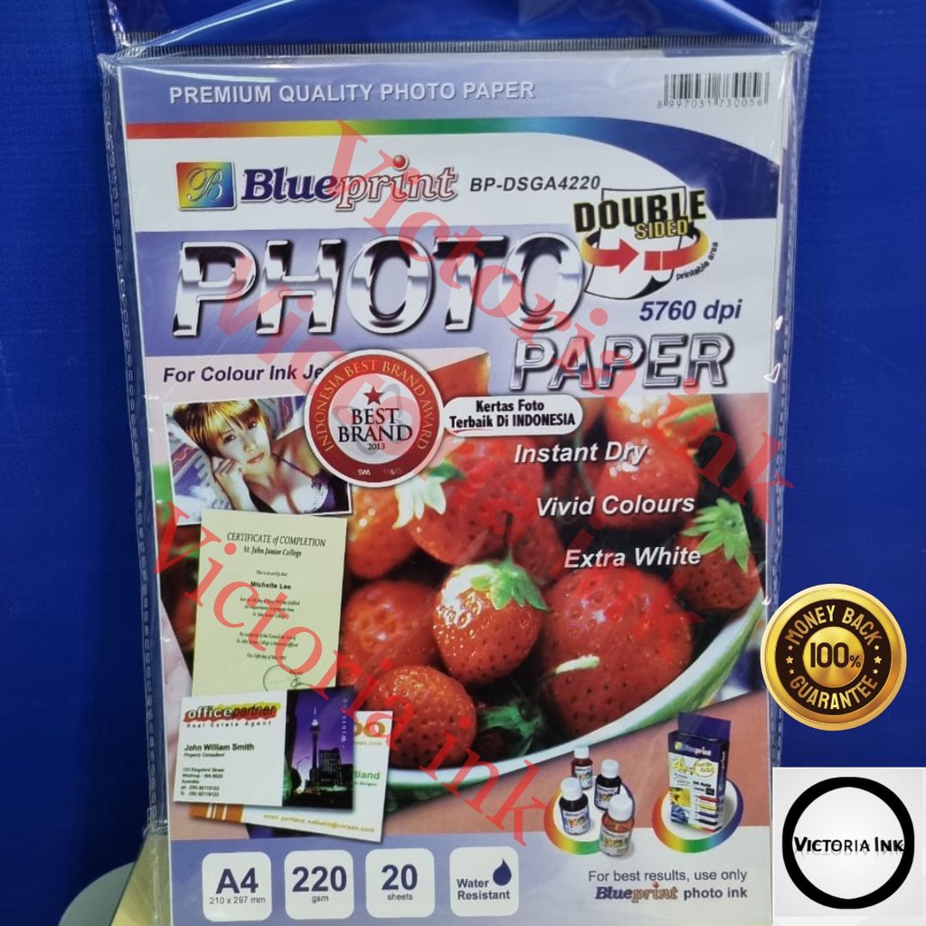 Kertas Foto Blueprint Dua Sisi A4 220gsm Kertas Foto Blueprint Double Side Print A4 220gsm Double Sided Photo Paper A4 Blueprint 220gram