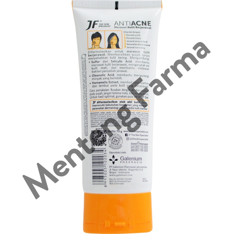 JF Anti Acne Facial Foam 70 Gram - Sabun Pembersih Muka Berjerawat