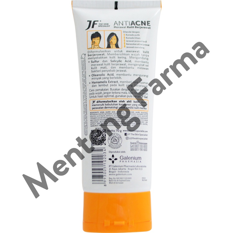 JF Anti Acne Facial Foam 70 Gram - Sabun Pembersih Muka Berjerawat