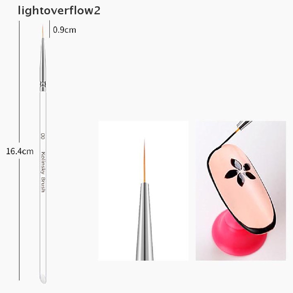 (lightoverflow2) 3pcs / set brush pen Transparan Ukuran 7 / 9 / 11mm Untuk Nail art