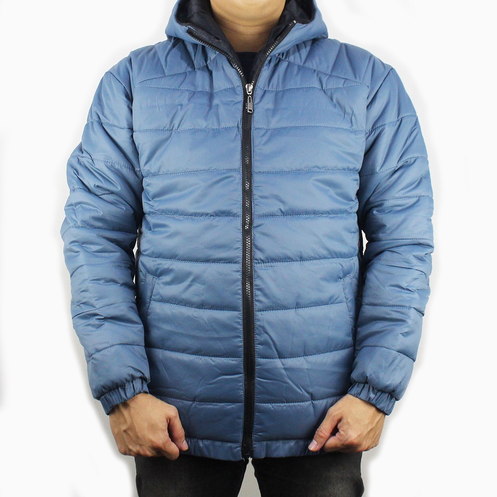 JAKET PUFFER TEBAL PRIA PUTIH HOODIE LEPAS SIZE M L XL XXL  - JAKET WINTER - JAKET PARASUT TEBAL PRIA - JAKET GUNUNG WINDPROOF TEBAL