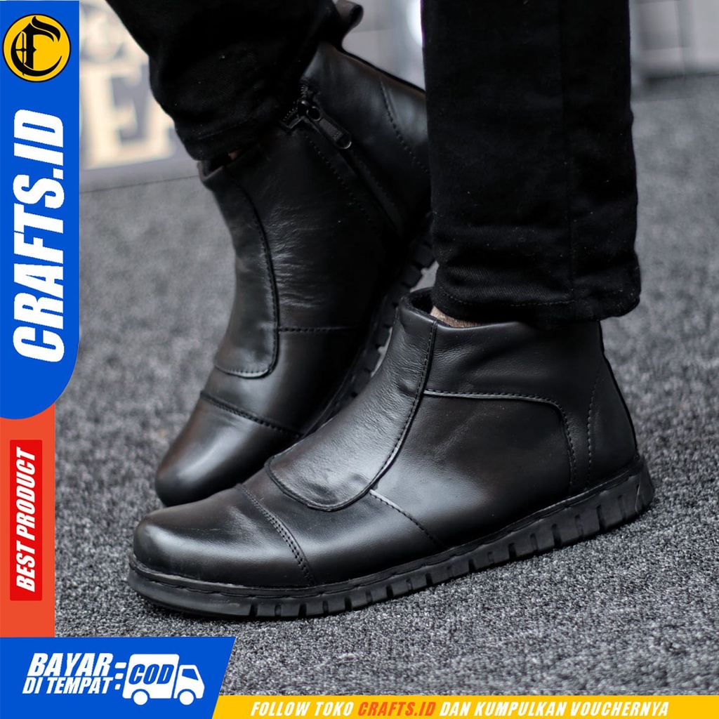 CRAFTS prompto - Sepatu Boots Formal Pantofel Kulit Asli Kerja Pria