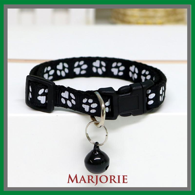 Adjustable Pet Cat Dog Puppy Glossy Reflective Collar Safety Buckle Bell Strap S-MJD