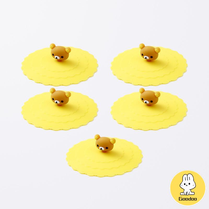 Tutup cangkir silikon Karakter Tutupan kebocoran keramik teh keramik cangkir air cangkir tutup mangkuk tertutup -Doo