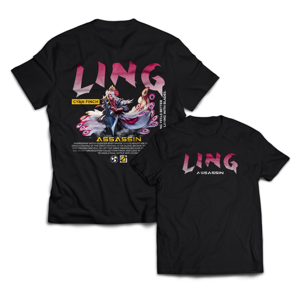 Kaos Pria Mobile Legend Hero LING LORD SHEN Baju Distro Dewasa Unisex Cotton Combed 30s PakeKaos