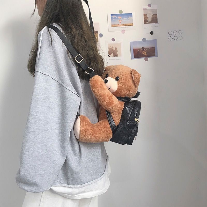 ▧Sera impor Jepang boneka beruang jelek yang lucu tas sekolah boneka mewah ransel Shi Yan ransel yang sama