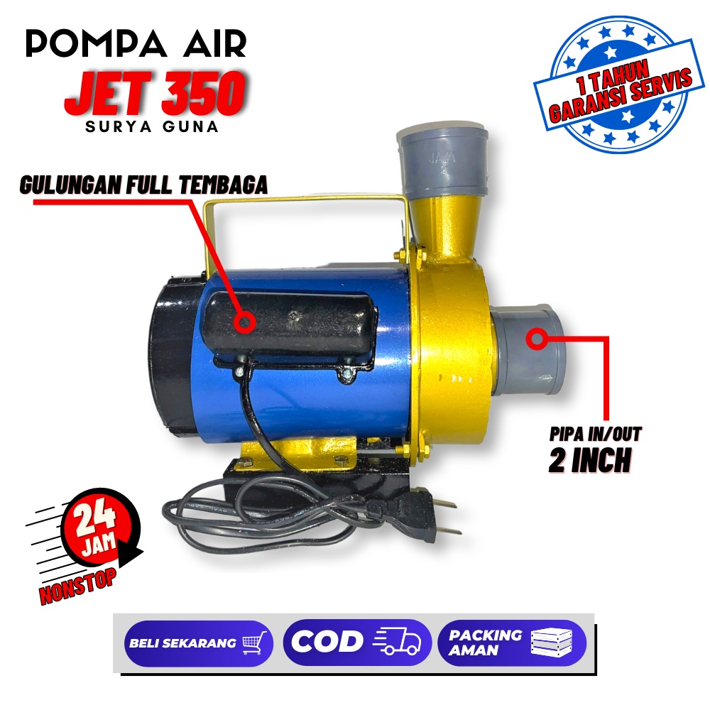 Pompa Air Modifikasi Pompa Kolam Ikan JET 350 SuryaGuna