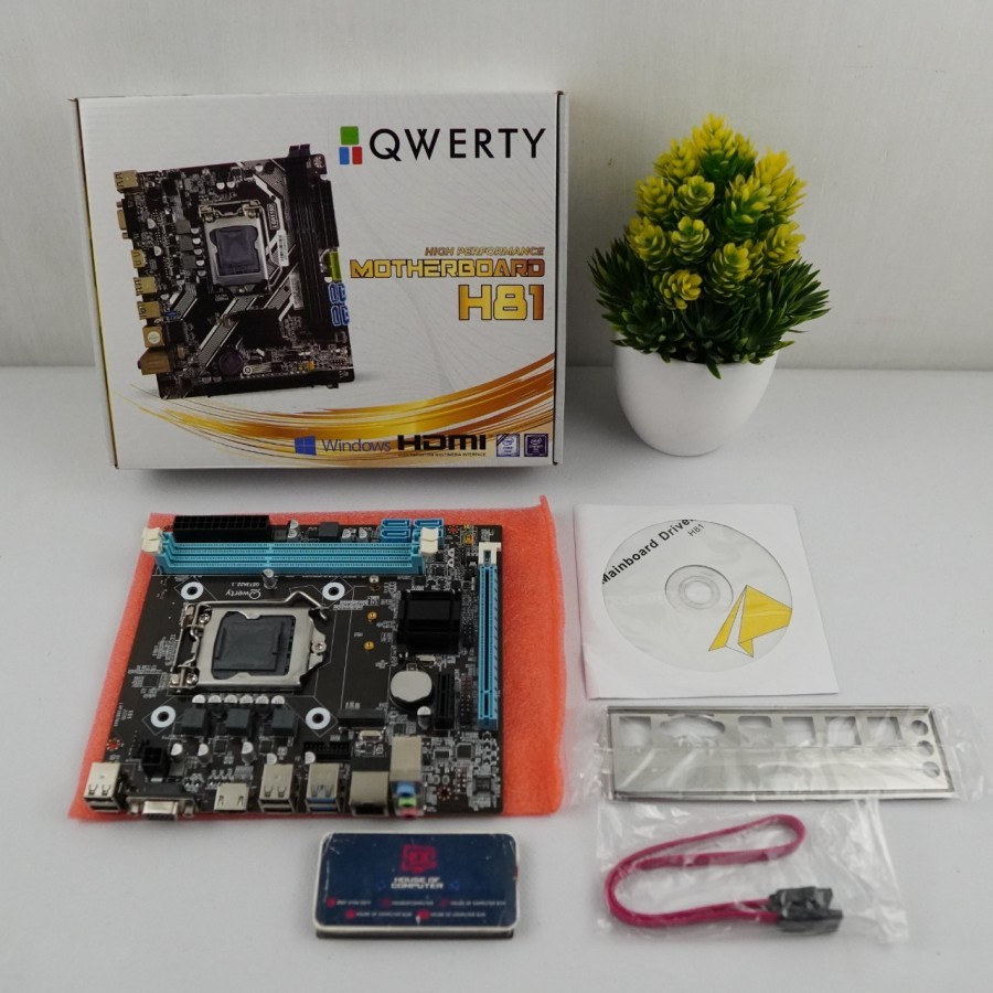 Motherboard Qwerty H81 Slot NVMe NGFF 2280 Intel Socket LGA 1150 DDR 3