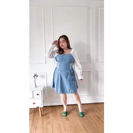 [ LittleBigCloth ] Haewon Denim Dress // Korean Dress Bigsize Denim Dress