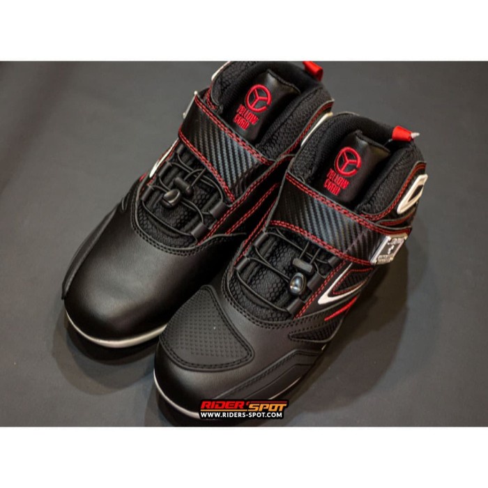 Biker Riding Shoes Yellow Corn Ys-001 Black Red / Sepatu Yellowcorn