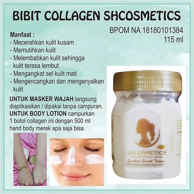 Bibit Collagen Mecca Anugrah BPOM - Collagen Body Lotion Original ada Barcode anti fake plus Bibit Collagen Cair Infus