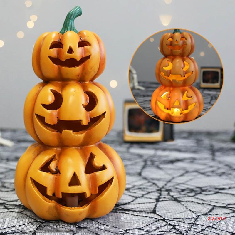 Zzz Lampu Lentera Portable Bentuk Labu Halloween Untuk Dekorasi Rumah Hantu